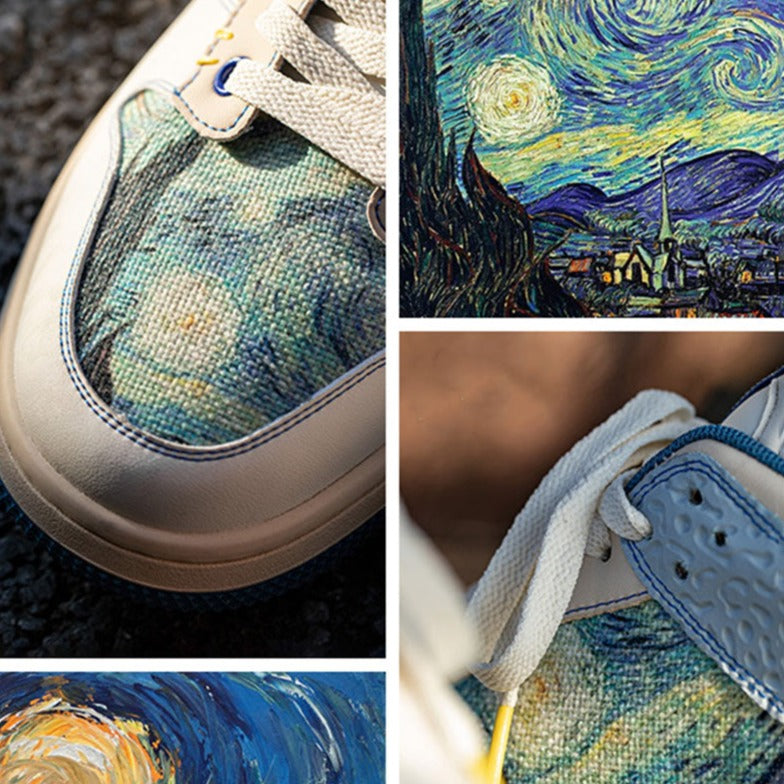 Zapatillas de deporte inspiradas en la noche estrellada de Van Gogh